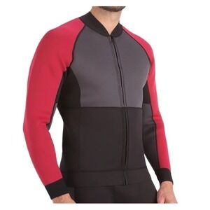 NWT Men's Sea-Doo Montego Long Sleeve 3mm Neoprene Water Jacket Red Black Large‎